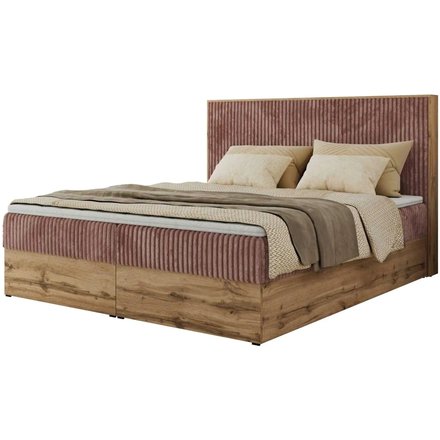 Boxbett mit Bettkasten Wood Classic, rosa/pink