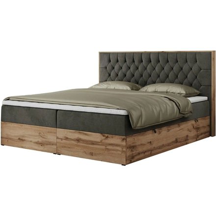 Boxbett mit Bettkasten Amore, grau