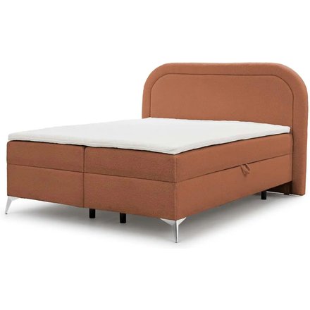 S-STYLE Boxbett mit Bettkasten Bouclé-Stoff Sonna, rot