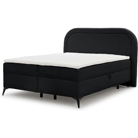 S-STYLE Boxbett mit Bettkasten Bouclé-Stoff Sonna, schwarz