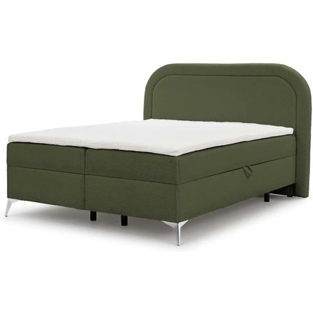 S-STYLE Boxbett mit Bettkasten Bouclé-Stoff Sonna, grün
