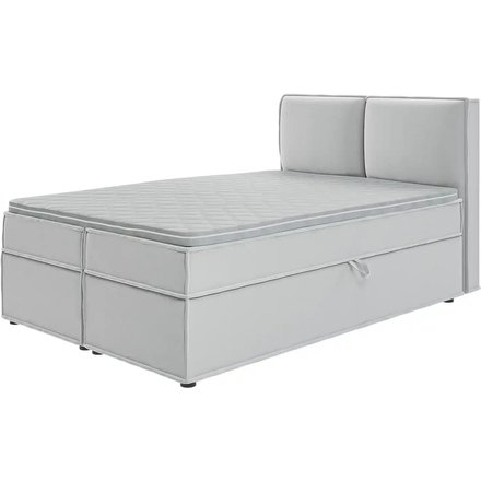 S-STYLE Boxbett mit Stauraum und Topper H3 Uma, silber