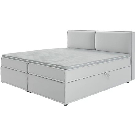 S-STYLE Boxbett mit Stauraum und Topper H3 Uma, silber