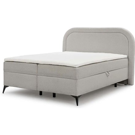 S-STYLE Boxbett mit Bettkasten Bouclé-Stoff Sonna, grau