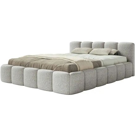 Selsey Polsterbett in Chenille Cloudy Low, grau
