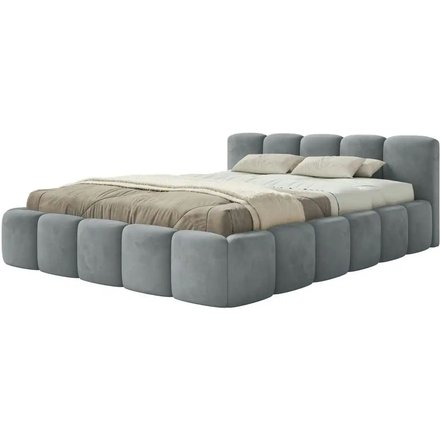 Selsey Polsterbett in Velours Cloudy Low, grau