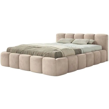 Selsey Polsterbett in Velours Cloudy Low, beige