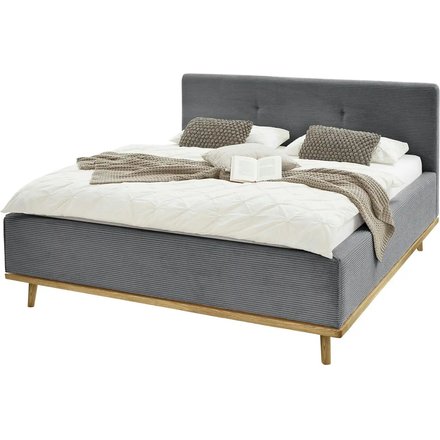 Musterring Polsterbett mit Bettkasten Delphi Cord, grau