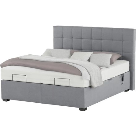 vanDoorn Motor-Boxspringbett mit Bettkasten Ohio, grau