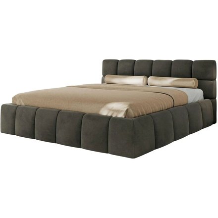 Polsterbett mit Bettkasten Nira Classic, grau