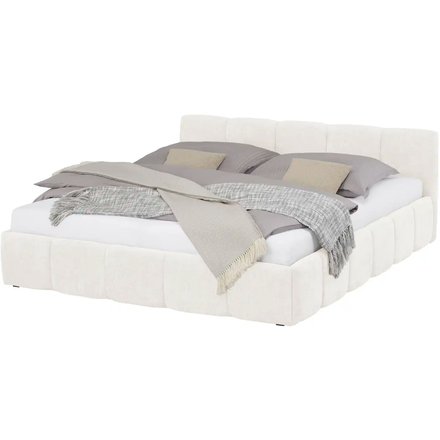 Polsterbett mit Bettkasten Nebia, creme