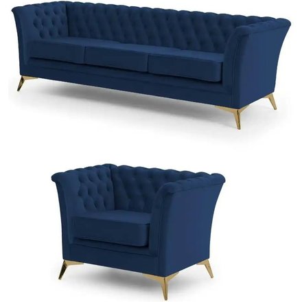 S-STYLE Polstergarnitur 3+1 Wilhelm, blau