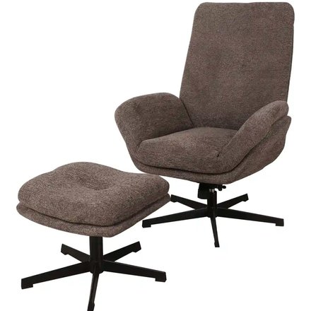 Relaxsessel mit Hocker Balbina, braun