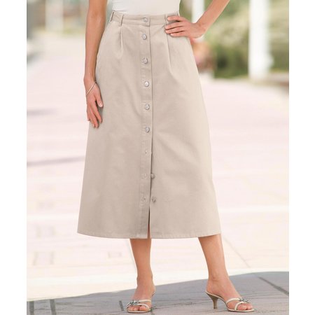 "Damart Button-through Skirt"
