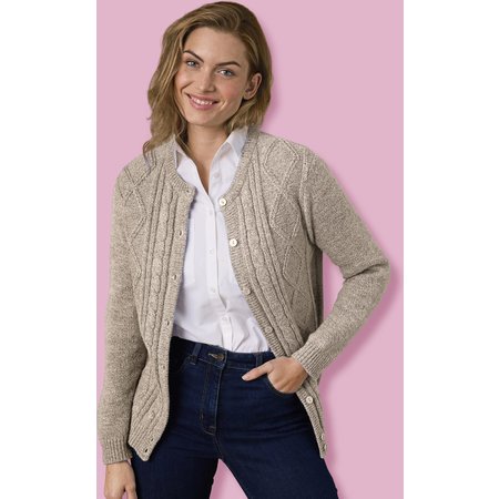 "Damart Cable Knit Cardigan"