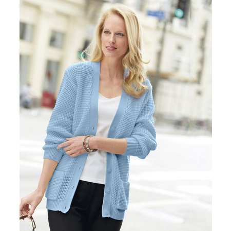 "Damart Waffle Cardigan"