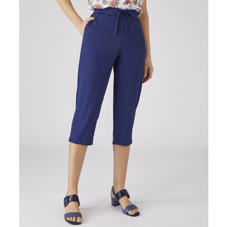 "Damart Cropped Crinkle Trousers"