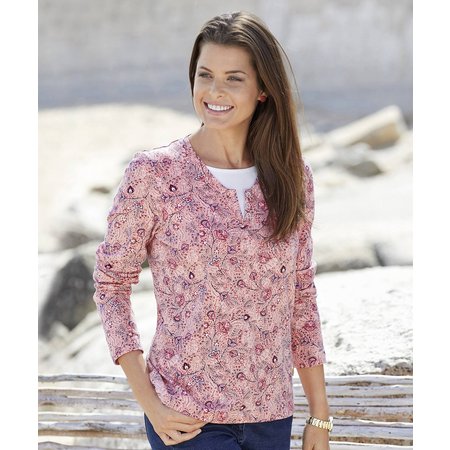 "Damart Printed Mock 2-in-1 Top"