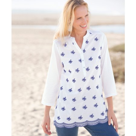 "Damart Embroidered Blouse"