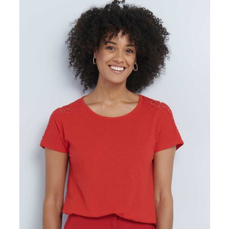 "Damart Lace Detail T-shirt"