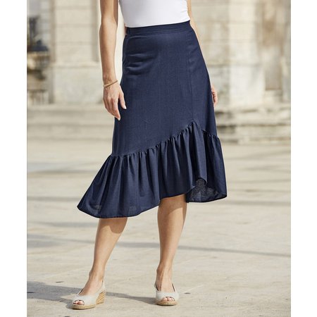 "Damart Ruffle Hem Skirt"