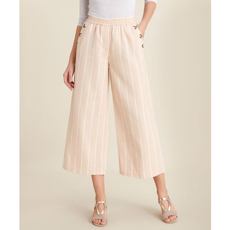 "Damart Linen Rich Crop Trousers"