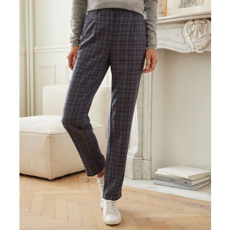 "Damart Check Flannel Trousers"