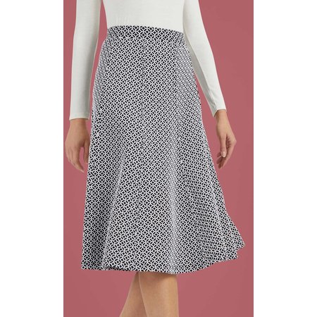 "Damart Knitted Jacquard Skirt"