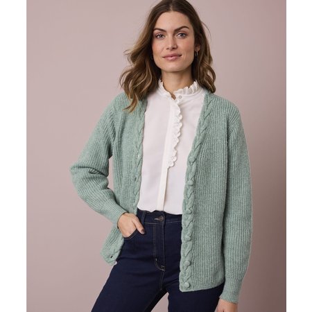 "Damart Toasty Thermal Recycled Cable Cardigan"