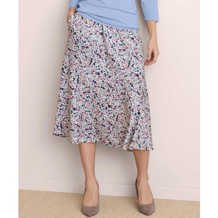 "Damart Printed Flared Skirt"