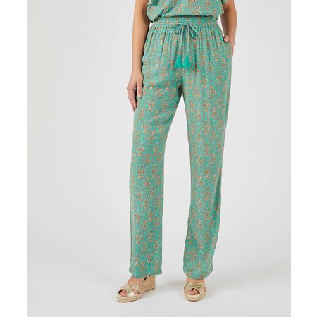 "Damart Print Crinkle Trousers"