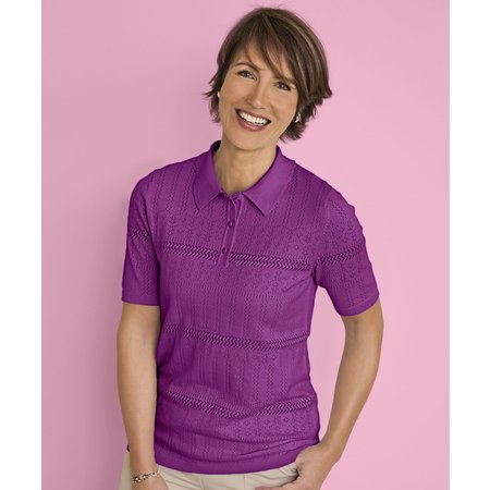 "Damart Pointelle Polo Jumper"