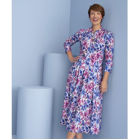 "Damart Pleated Printed Dress"