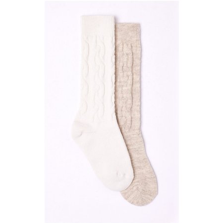 "Damart Cable Wool Blend Calf Length Socks"