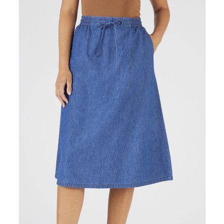 "Damart Pull-on Chambray Skirt"