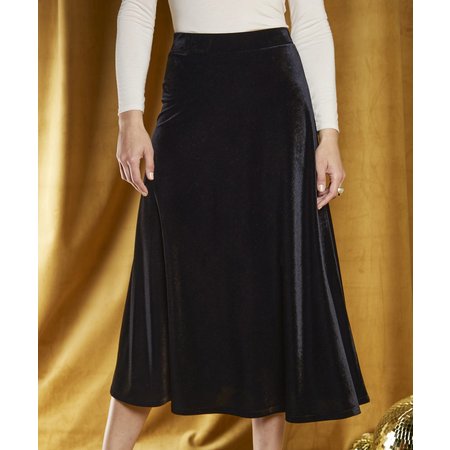 "Damart Velour Bias Cut Skirt"