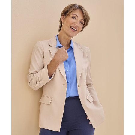 "Damart Ruched Sleeve Tailored Jacket"
