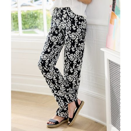 "Damart Print Pull-On Trousers"