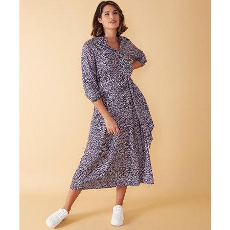 "Damart First Avenue Print Midi Shirt Dress"