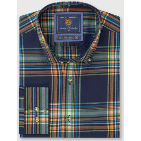 "Damart Brook Taverner Plaid Check Casual Long Sleeve Shirt"