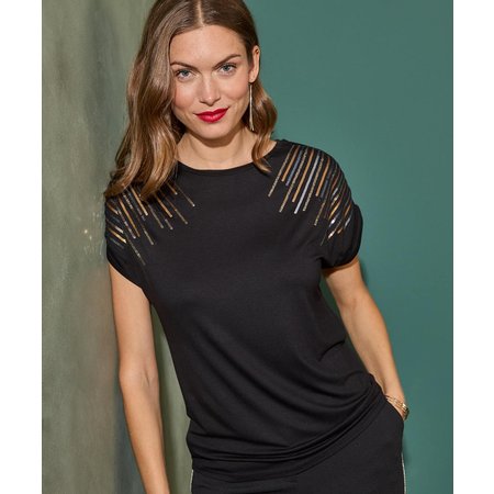 "Damart Sequin Detail T-shirt"