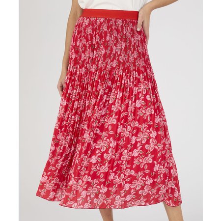 "Damart Pleated Print Skirt"