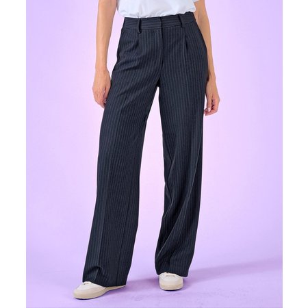 "Damart Wide-leg Pinstripe Trousers"