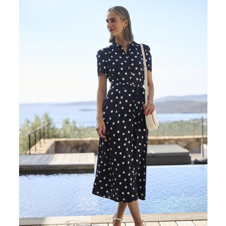 "Damart Polka Dot Button-through Dress"
