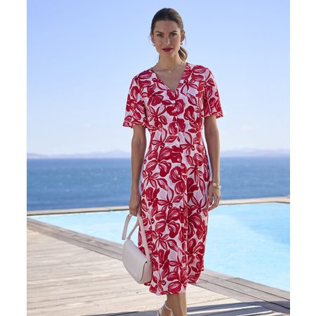 "Damart Printed Fit & Flare Dress"