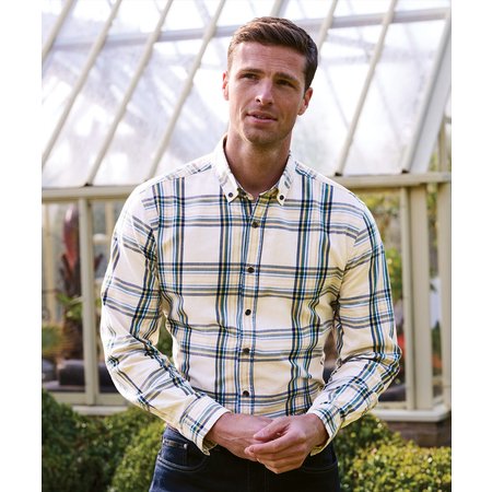 "Damart Brook Taverner Oversize Plaid Long Sleeve Shirt"