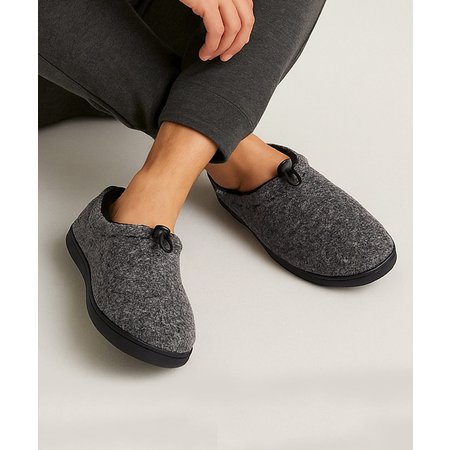 "Damart Totes Isotoner® Mens Felt Full Back Slipper With Pull Toggle"