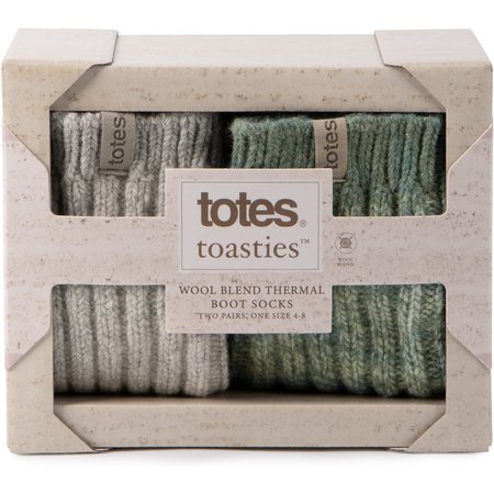 "Damart Totes toasties® Ladies 2pk Chunky Twist Wool Boot Socks"