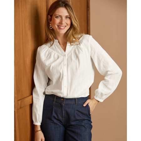 "Damart Frill Trim Blouse"