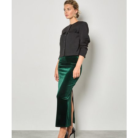 "Damart Apricot Velvet Maxi Skirt"